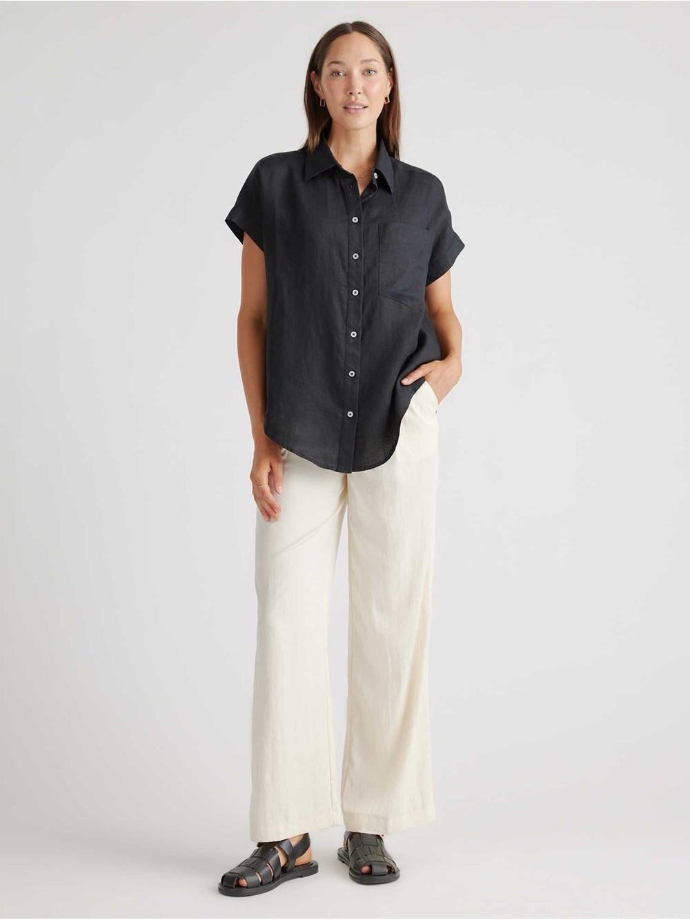 Quince 100% European Linen Camp Shirt | Small